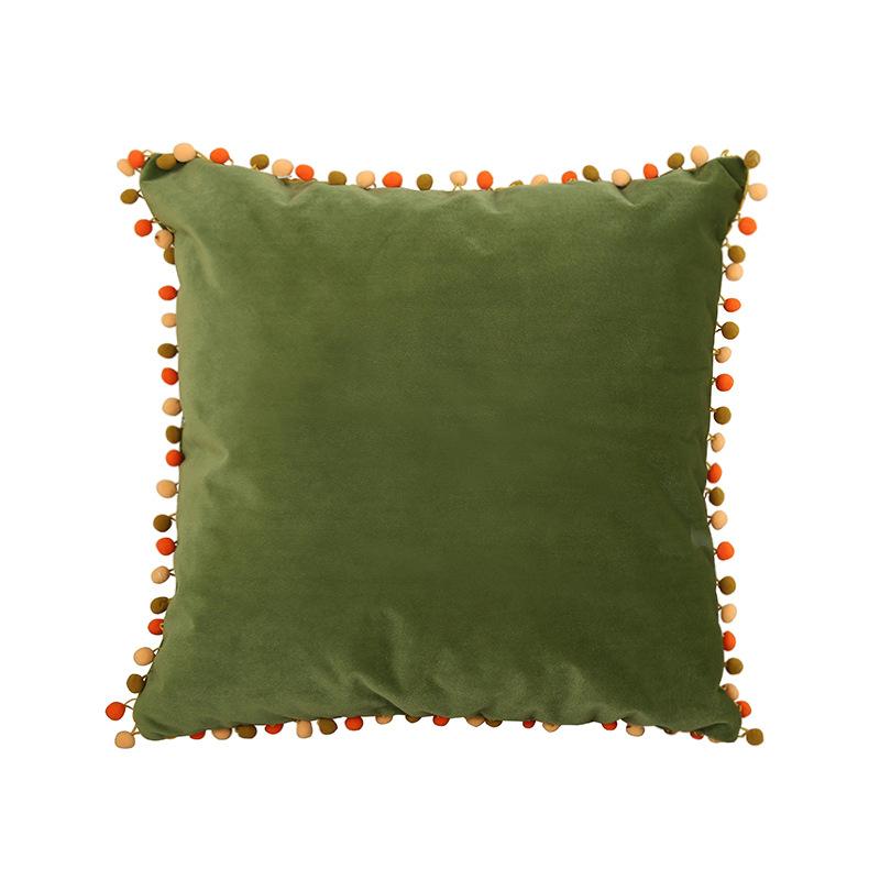 Soft Velvet Cushion Cover Decor Ball Tassel Throw Pillow Case Solid Color Luxury Home Decor Living Room Sofa Seat Pillowcase