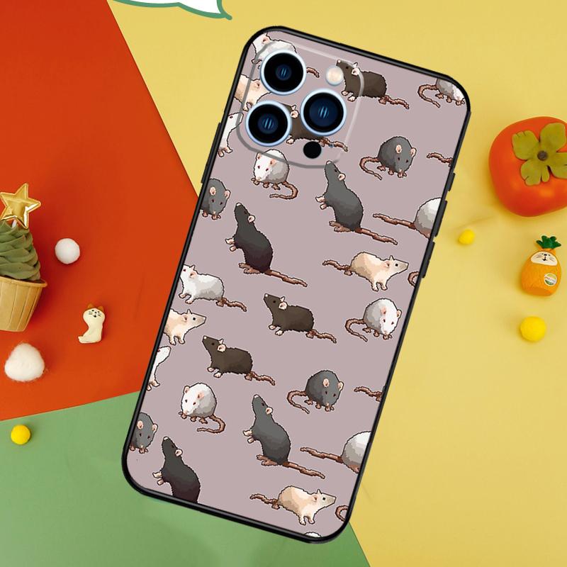 

Cute Cartoon Animal Rat Phone Case For iPhone 17 Pro Max 16 15 14 12 11 13 Pro Max Plus 12 13 Mini 16e 17 Air Cover iPhone 12Pro MAX