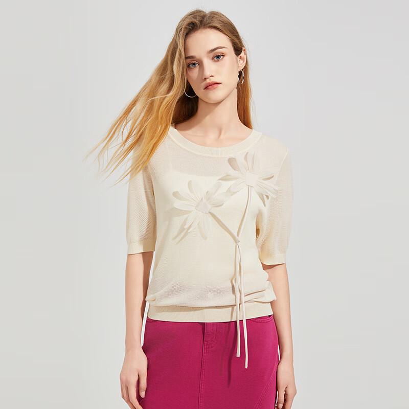 

Women s Round Neck Short Sleeve Knit Top L