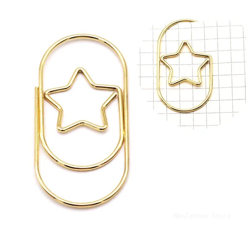 1 Piece Mini five-pointed star Notebook Bookmark binder Paperclips Accessories Paper Clips золотой