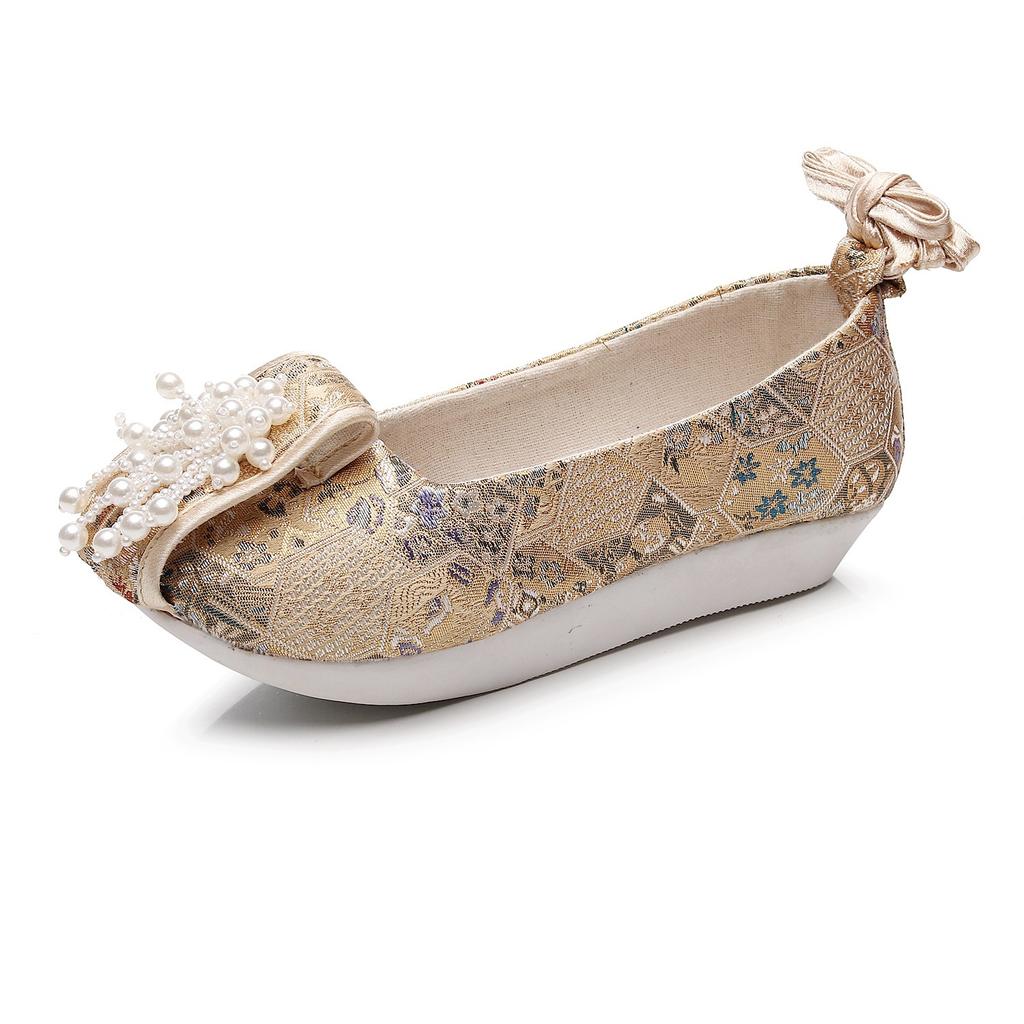 [Yunmu] 2024 Spring New Dengyun Shoes Retro Women's Thick-soled Ancient-style Bead Hanfu Shoes National-style Women's Shoes