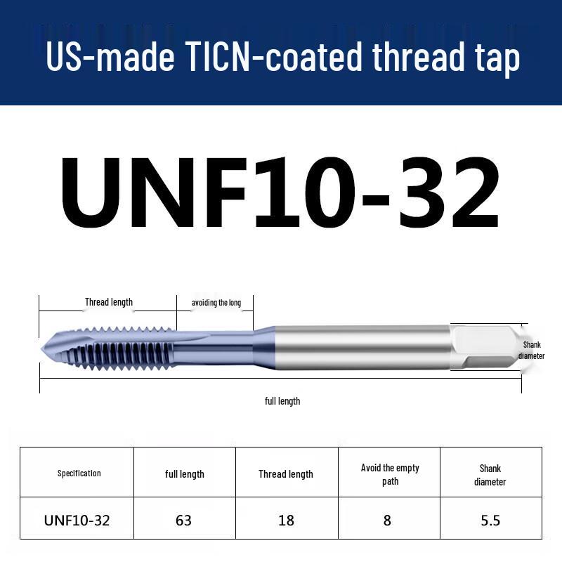

Jundingying TICN UNF10-32 Fine Thread Spiral Tap