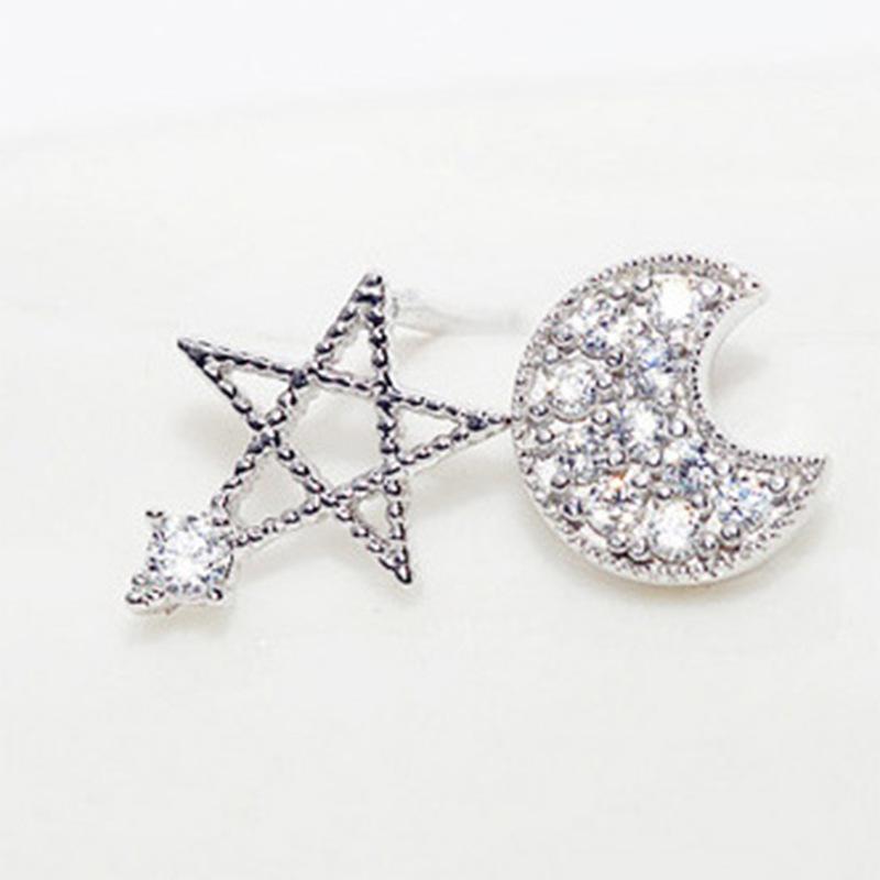 

Серьги-пусеты из стерлингового серебра 925 пробы Звезда и Луна Серьги-пусеты Серьги Корейское украшение Модные Простые 925