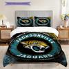 Jacksonville Jaguars Pattern Bedding Quilt Set Quilt Cover Pillowcase Home Decoration Birthday Gift (1 * Duvet Cover + 2 * Pillowcase, Without Core)