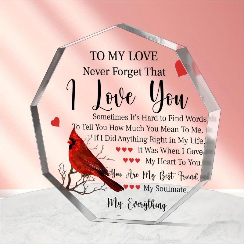 

2D Flat Romantic Gift Acrylic Desk Decor Plaque, Cute Gifts Ideas, Suitable for wall decoration, porch, room, villa, accents Home, Hallway, or Workpla 9*8.8cm