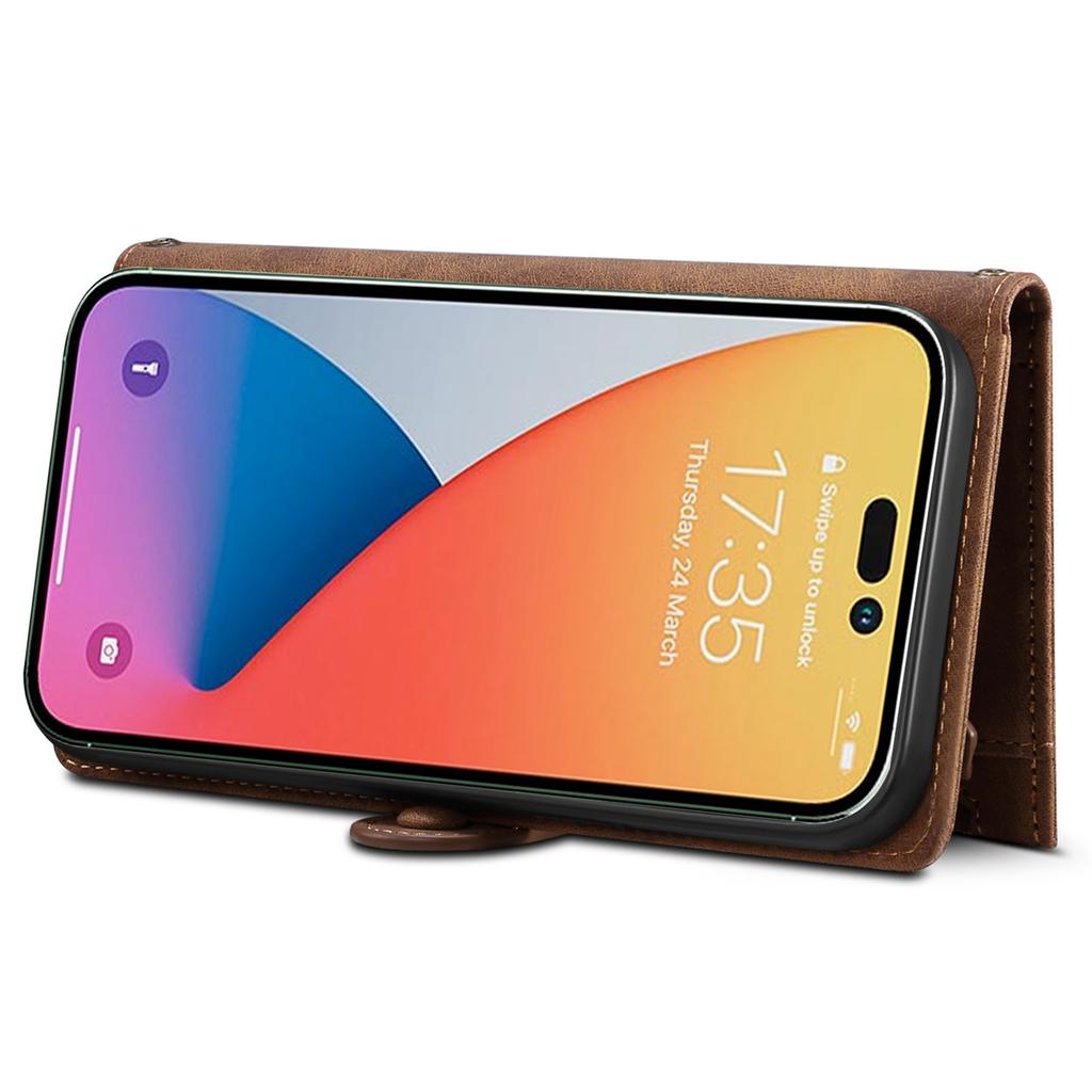 ESEBLE Star Series For iPhone 16 Pro Case Zipper Wallet Leather Stand Phone Cover