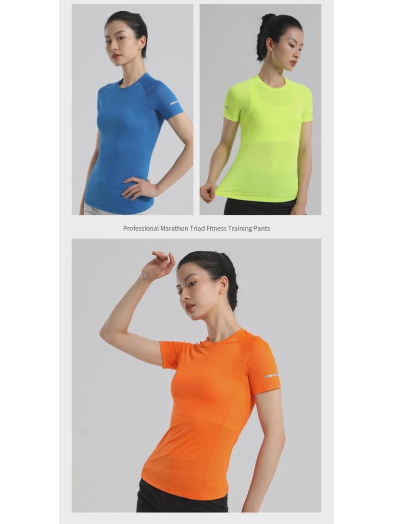 Unisex Quick-Dry Mesh Running T-Shirt with Reflective Design