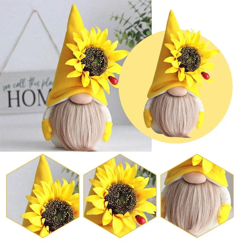 Home Decoration Crafts Car Ornaments Sunflowers Sprite Stripes Gnomes Scandinavian Dwarves Plush Beards Tabletop Decoration