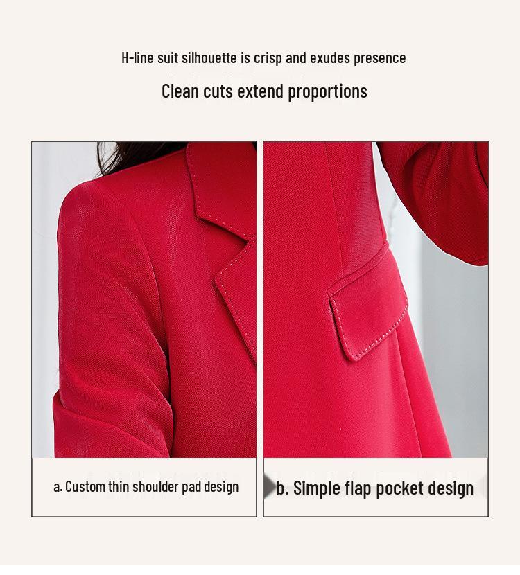 Zihong Red High-End Autumn/Winter Professional Commuter Suit