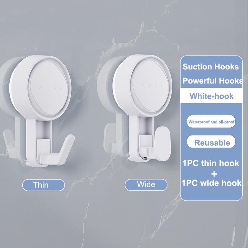 Suction Hooks Powerful Cup Hooks-Heavy Duty for Shower Waterproof Suction Hanger for Bathroom Towel Robe Removable Reusable