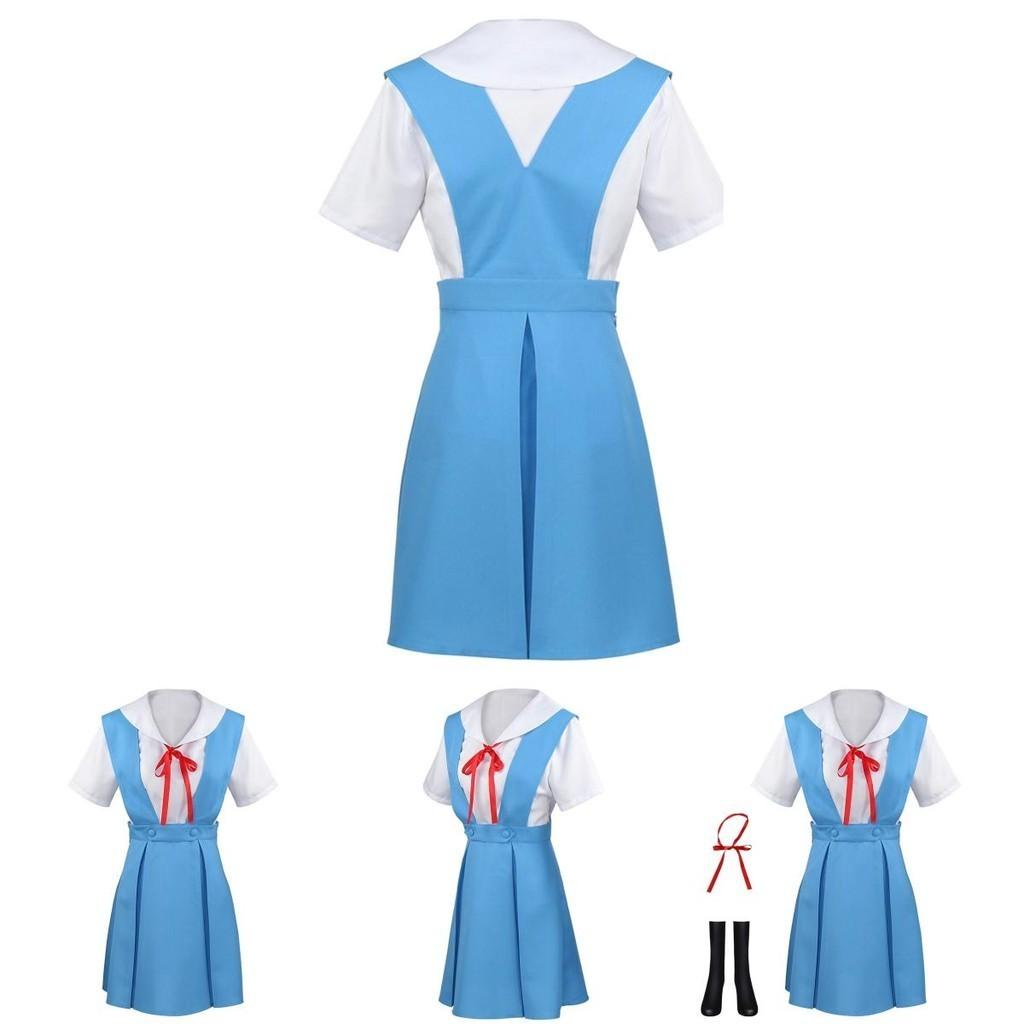 Gk-o Anime Ayanami Rei Asuka Langley Sohryu School Uniform Cosplay Costume Polyester Material Authentic To Character Look