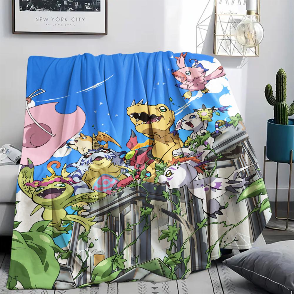 Digimon Drömsk Illustration Filt, Digimon Fläkt Mysig Pläd, Perfekt Gåva