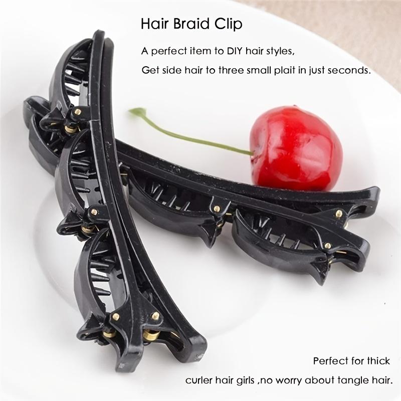 Elegant Plastic Hair Clips, Double Clip Twist Side Clamp, Solid Color Hairpin Set for Styling and Holding Hair in Place