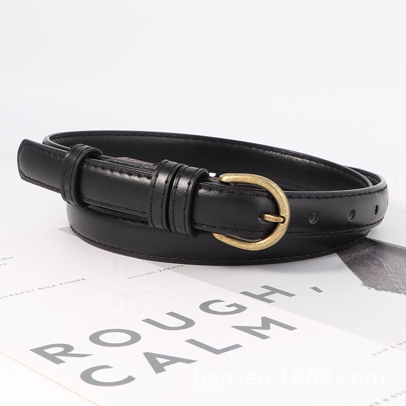 

Style Minimalist Stylish Pu Belt With Alloy Pin Buckle For Daily Use Suitable чорний