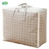 HUIHUADU Grey Plaid Washable Fabric Storage Bag