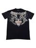 Moda estiva uomo europea e americana stampa teschio con lettere T-shirt comoda e traspirante con scollo rotondo top da esterno per strada