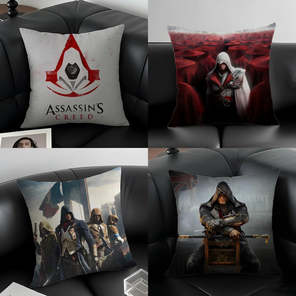 Assassin'S Creed Game Cushion Cover Natural Linen Pillowcase Set, All-In-One Decor For Sofa, Bedroom & Chair