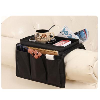 Space Saver 4 Pockets Storage Bag Non-Slip Oxford Cloth Couch Arm Rest Organizer Large Capacity Foldable Sofa Handrail Tray