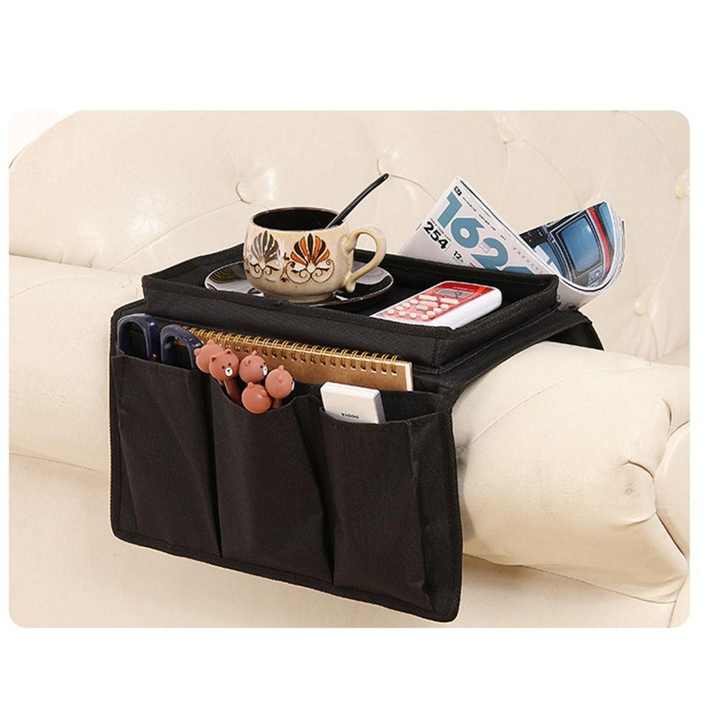 Non-Slip Sofa Handrail Tray Foldable Couch Arm Rest Organizer Couch Table Top Holder  Snack