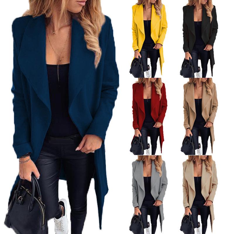 

2025 Women’s Autumn/Winter Woolen Lapel Coat with Lace-up Detail 3XL