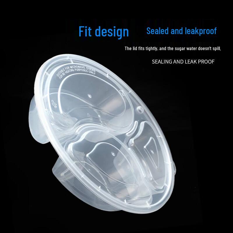 Thickened 5-Compartment Disposable Meal Boxes with Lid