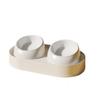 Slanted Mouth Pet Feeding Double Bowls Portable Pet Drinking Feeder Dog Food Basin  Water Container