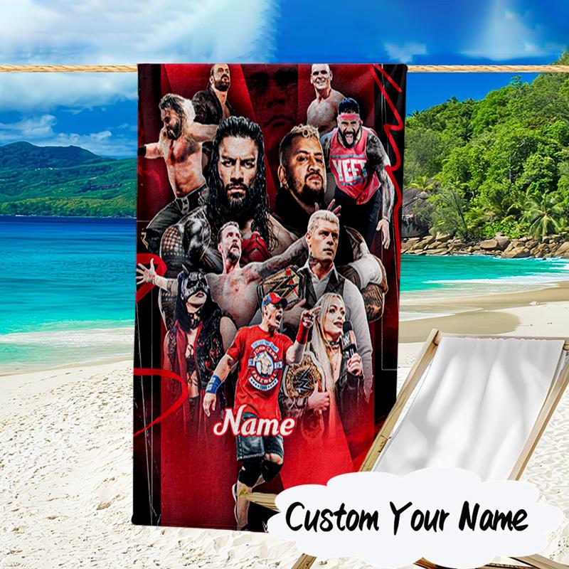 Custom Name Unite wrestling Legends Microfiber Beach Towel Super Soft & Absorbent for Bath, Beach, Travel  Bath Time Accessory, Fan gifts