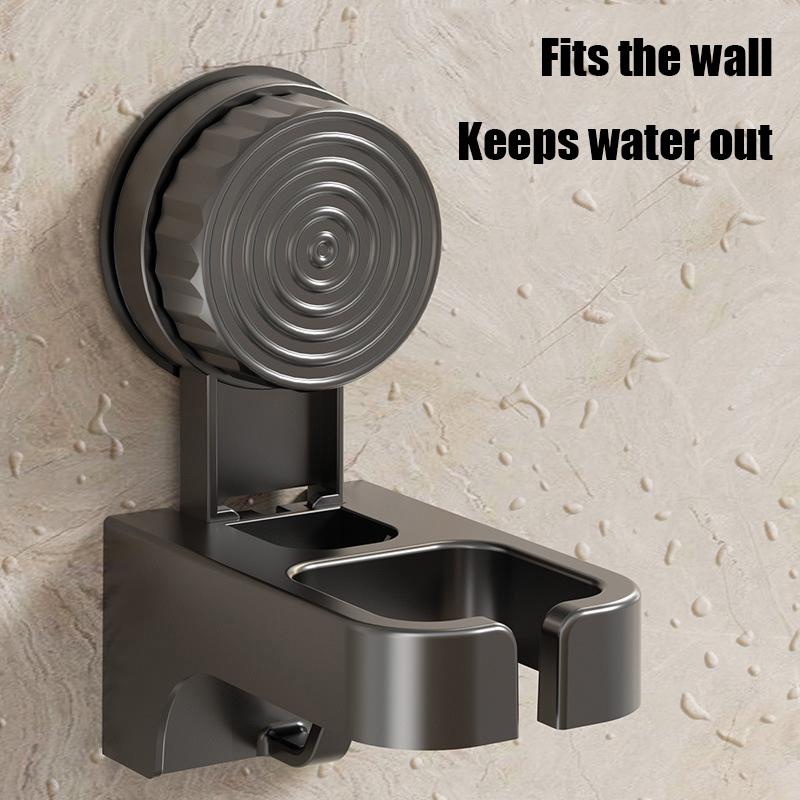 Plastic Suction Cup Hair Dryer Holder Wall Mounted Reusable Hair Dryer Storage Rack Punch-Free Space Saving