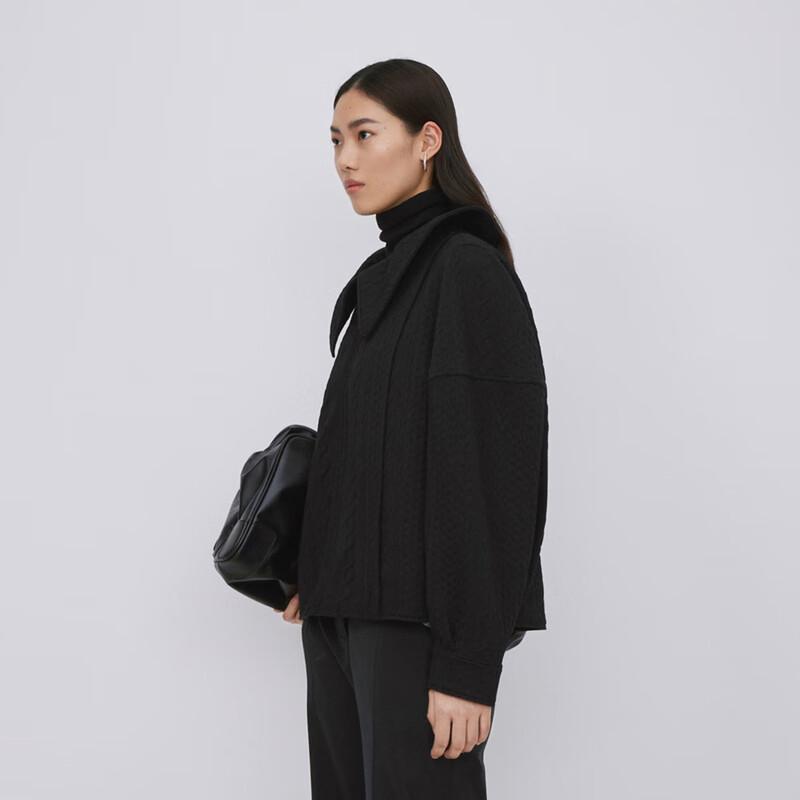 

КУРТКА ЧЕРНАЯ В СТИЛЕ РЕТРО С ЛАЦКАНАМИ, ВЕСНА 2024 XS