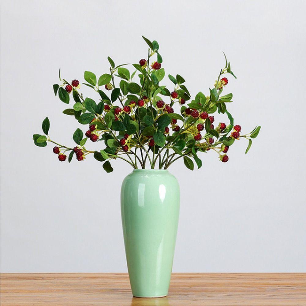 Real Touch Artificial Raspberry Branches Elegant Handmade Simulation Blueberry Fruits Plastic Artificial Berries Branches