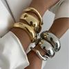 Übertriebene breite Manschettenarmreifen Punk Gold Silber Farbe Geometrisch Metall Große Armreifen für Frauen Armbänder Herren Luxus Schmuck Geschenk