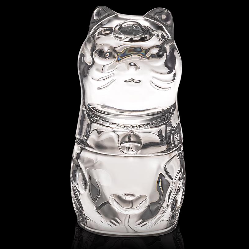 Wuzuo Lucky Silver Cat Heat-Resistant Glass Cup Set