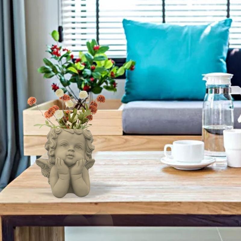 Succulents Flower Pot Resin Silicone Mold Suitable for Diy Garden Concrete Flower Pot Pen Holder Crafts Home Decor