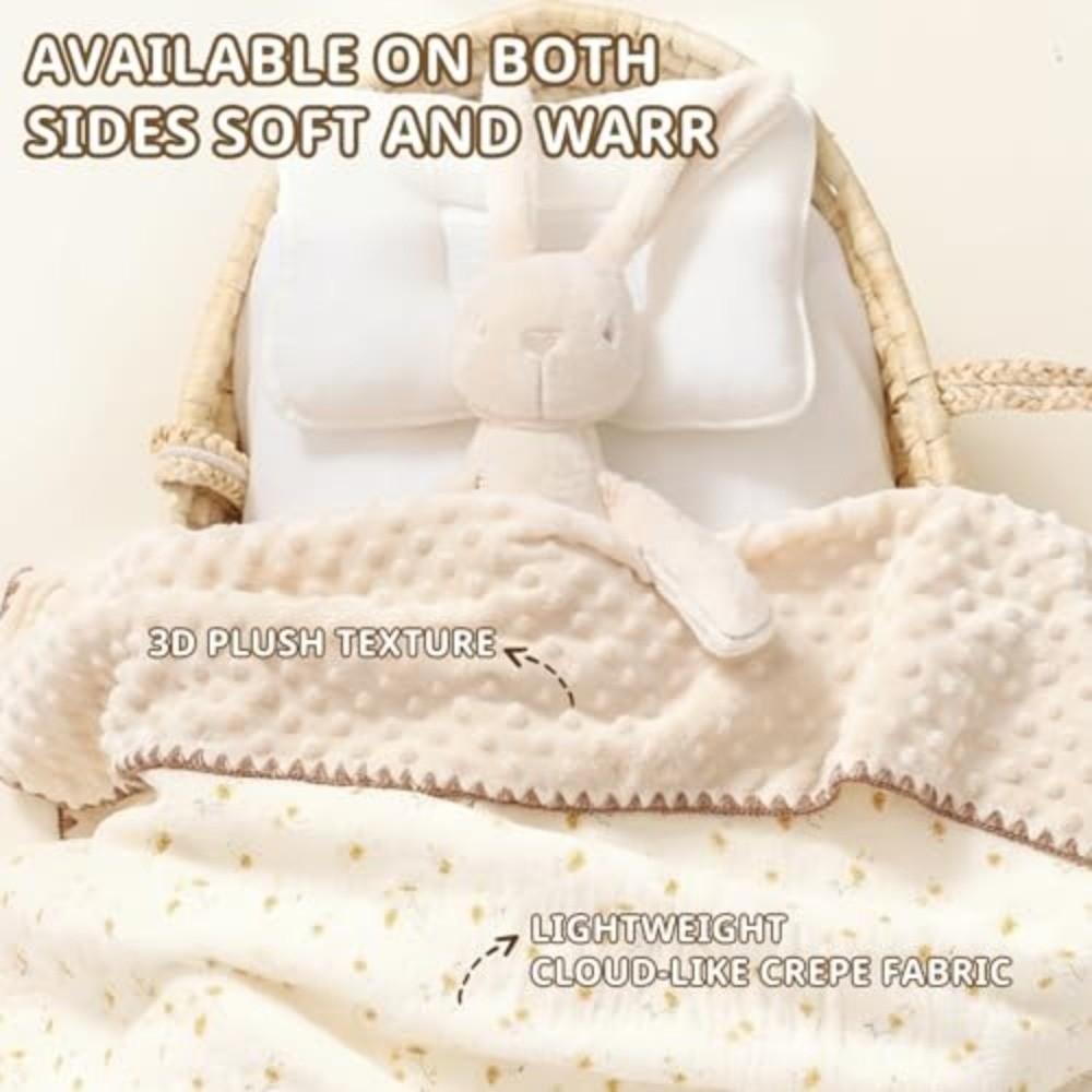 All-Season Baby Blanket Double Layer Nap Blanket Comfortable Minky Dot Blanket  Baby Crib