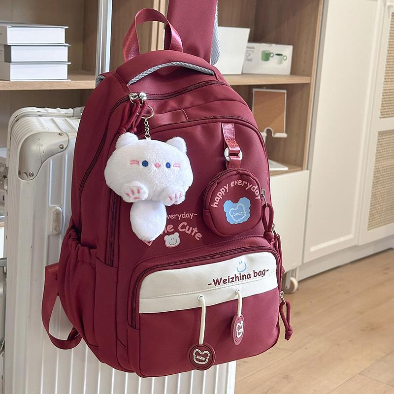 School bag, high value and fresh ins School bag for junior high school students, casual, simple, lightweight and large capacity