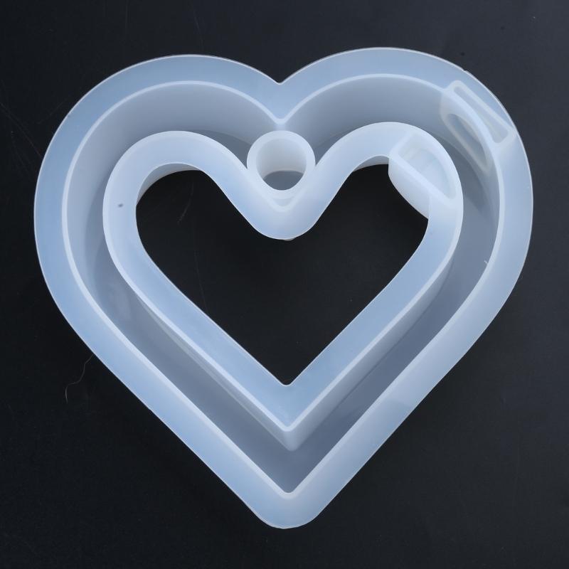 Heart Silicones Molds with Test Tube for Flower Vase Glass Planter Stations Stand Plant Stations Table Decorations