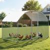 Metal Chicken Coop, 9.8x6.5x6.5ft Large Walk-in Chicken Runs with Cover, Doom Roof Hen House Enclosure with Security Lock, Outdoor Duck Rabbit Cage