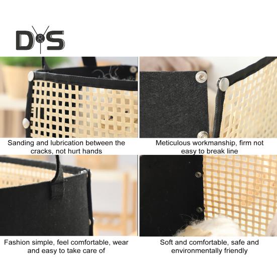 Handgewebter Aufbewahrungskorb aus Bambus, Organizer mit großer Kapazität, Mehrzweck-Wäschekorb im faltbaren Design mit Griff