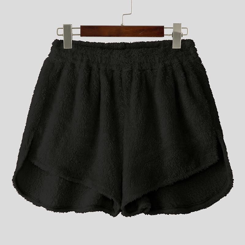 

INCERUN Мужские Женские Шорты с Высокой Эластичной Талией, Меховые с Разрезами, Домашняя Одежда, Пижама, Горячие Шорты 5XL