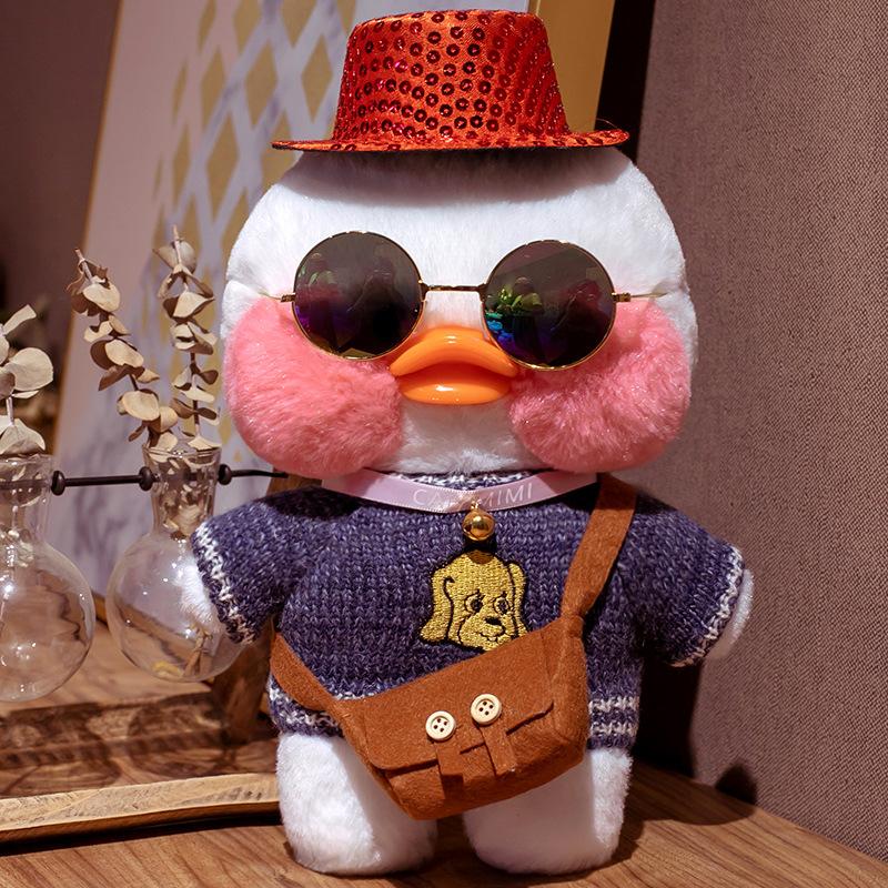 30cm Cartoon Cute Duck LaLafanfan Cafe Duck Plush Toy Stuffed Soft Kawaii Duck Doll Animal Pillow Birthday Gift for Kids Children