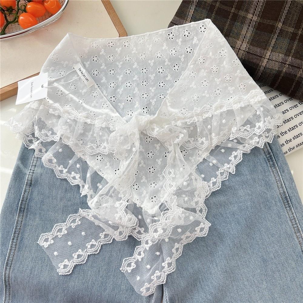 

Шикарная кружевная мини-юбка Вышитые цветочные банданы для женщин Кружевной цветочный шарф для волос Украшение для джинсов 04