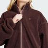 adidas Giacca a Maniche Lunghe in Pile Originals Essentials con Colletto da Donna Capispalla Grigio Scuro Marrone IM3898