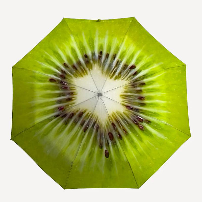 1pc Kiwi Fruit Automatic Open 8-Rib Windproof Umbrella, Travel & Commuting, Suitable for All Seasons, Lightweight Portable,011