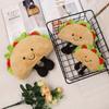 1pc Plush Taco Cake Toy Cute Simulation Food Mexican Roll Hamburger Soft Doll Cut Home Decor Keychain Pendant Kids Birthday Gift