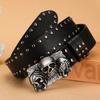 Punk Totenkopf Nieten Gürtel Retro Gothic Stil Hüftgurt Mit Drei Totenköpfen Schnalle Für Streetwear Rock Outfits Und Ausgefallene Mode