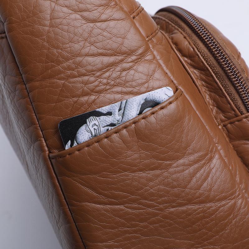 Soft Leather Multi-Layer Crossbody Bag Women's Bag Middle-Aged Mother's Bag
