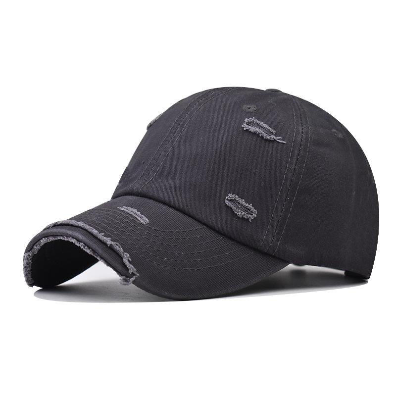 Retro Baseball Cap New Summer Solid Hole Cotton Cap Women Ponytail Hats Men Baseball Cap Outdoor Sunshade Visor Casual Cap