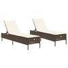 VidaXL Sun Loungers with Cushions Set of 2 Brown Braided Resin 3261588