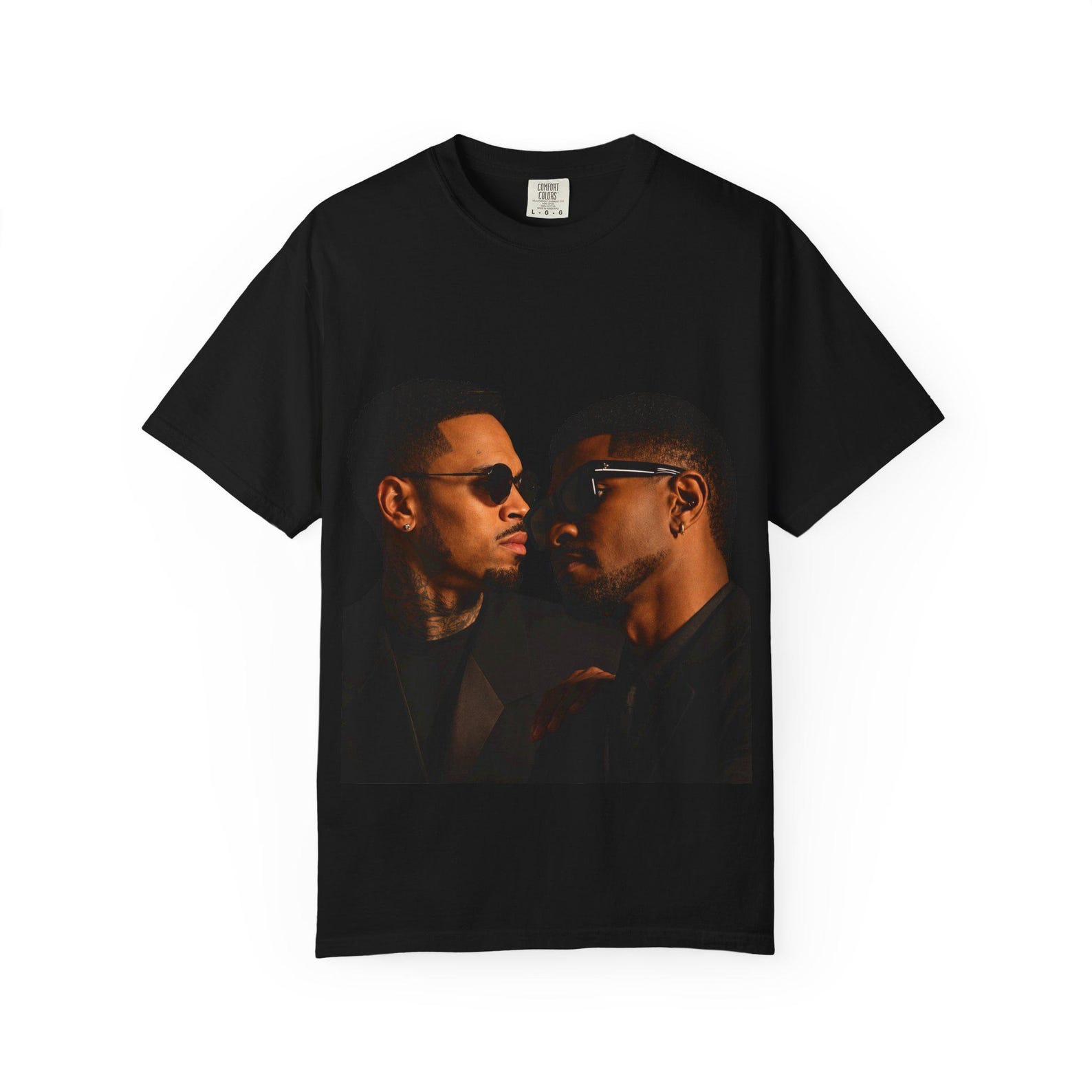 Two Men Facing Each Other Portrait T-Shirt | Photo Print Tee S