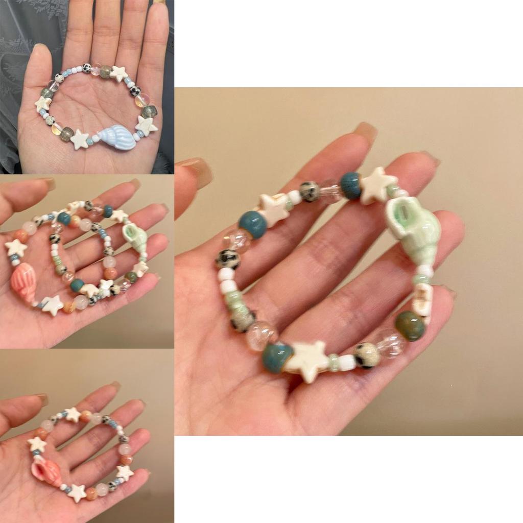 Sweet Vacation Starfish Beaded Bracelet For Women With Shell Accents And Handmade Crafting